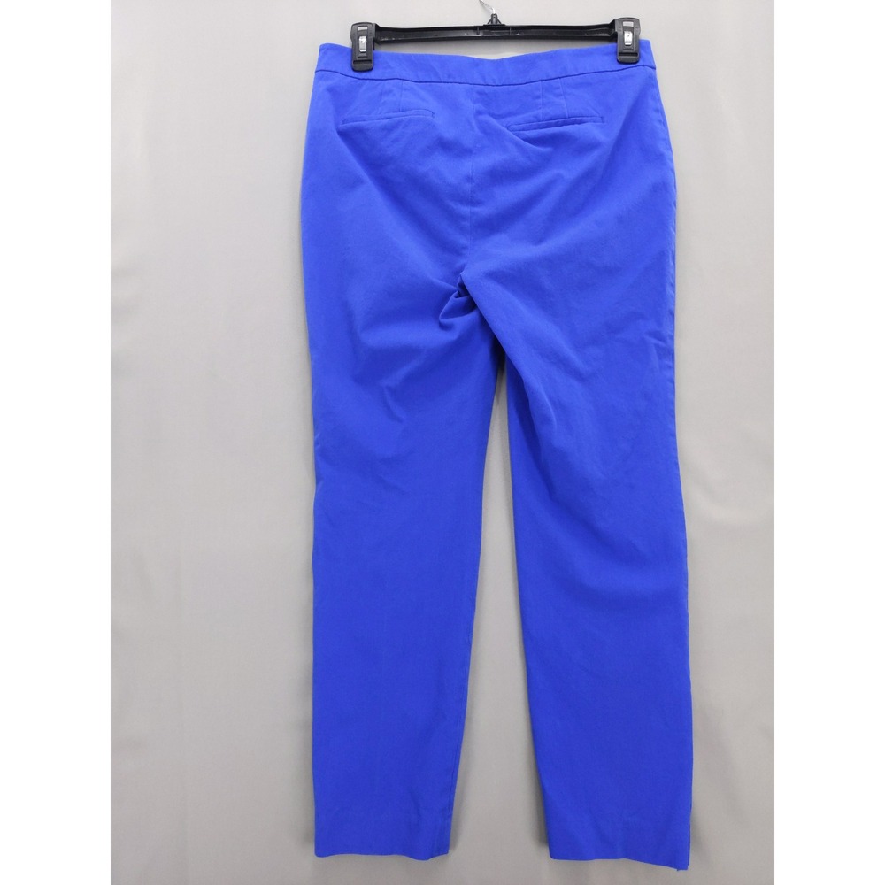 Talbots Chatham Ankle Pants Women 10 Blue Side Zip Button Hem Stretch - Picture 5 of 9